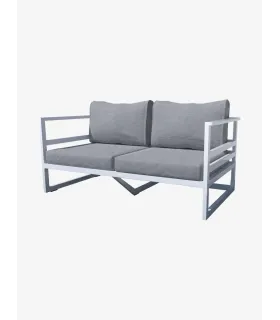 Sillón de 2 Plazas con Brazos en Aluminio en poliester gris 135x75x...