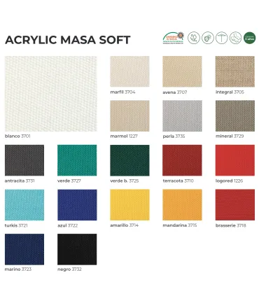 Parasoles Parasol aluminio 3x3 m Tejido Masa Soft Conva 899 Heavy duty Conva 899MS