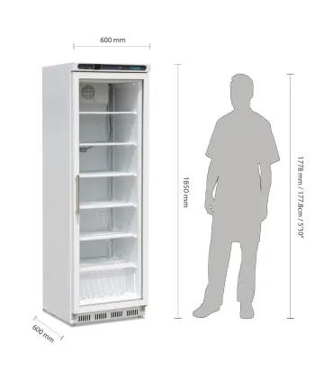 Armarios Expositores Congelados Armario Expositor de Congelación 360 litros 1 Puerta de 600 x600 x1850h mm CB921 Polar CB921