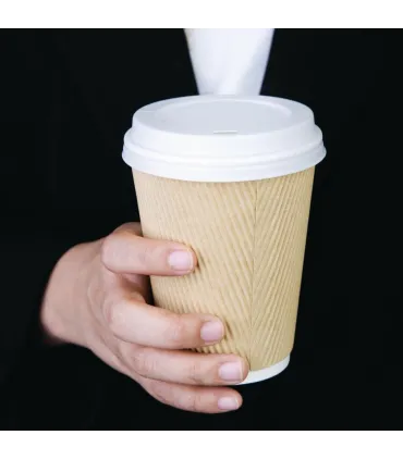 Vasos Tapas para vasos bebidas calientes 340 y 454ml (Caja 1000) Fiesta Green CE257