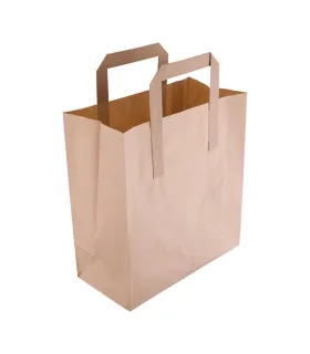 Bolsas de papel Kraft reciclado con asas (Caja 250)