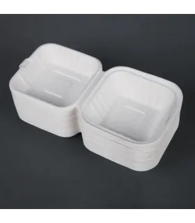 Envase compostable de bagazo para hamburguesa (Caja 500)