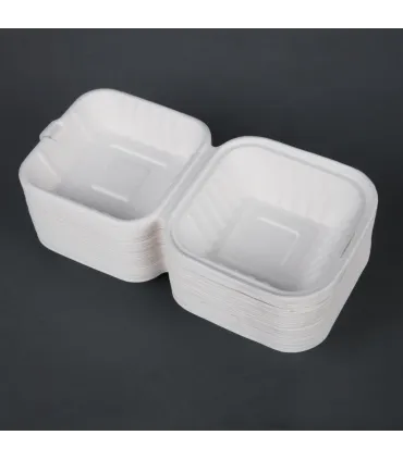 Envases Alimentarios Envase compostable de bagazo para hamburguesa (Caja 500)  DW246