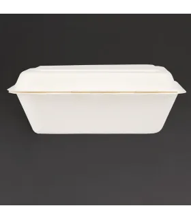 Envase compostable de bagazo con tapa 182x135mm (Caja 250)