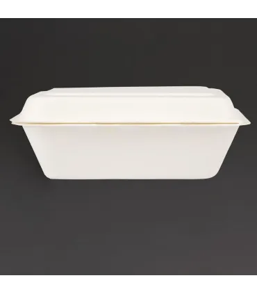 Envases Alimentarios Envase compostable de bagazo con tapa 182x135mm (Caja 250)  DW248