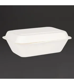 Envase compostable de bagazo con tapa 182x135mm (Caja 250)
