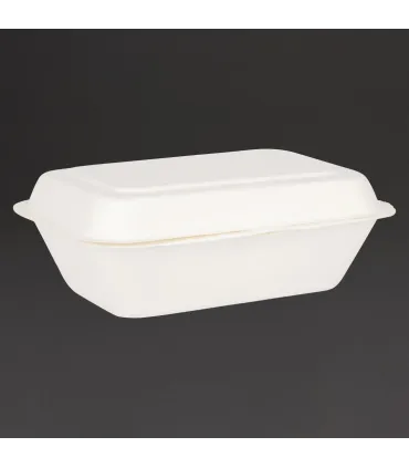 Envases Alimentarios Envase compostable de bagazo con tapa 182x135mm (Caja 250)  DW248