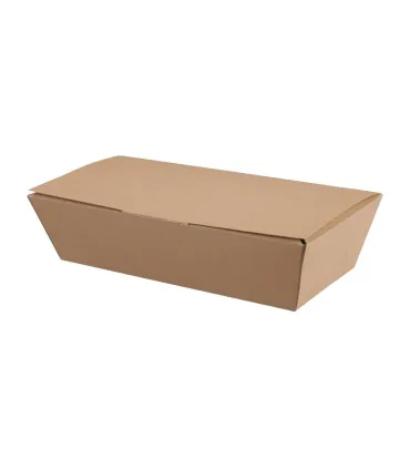 Envases Alimentarios Caja con Tapa de comida para llevar en papel kraft compostable Colpac ( Caja 150)  FA363