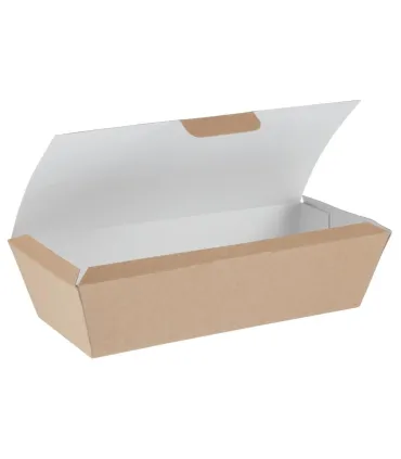 Envases Alimentarios Caja con Tapa de comida para llevar en papel kraft compostable Colpac ( Caja 150)  FA363