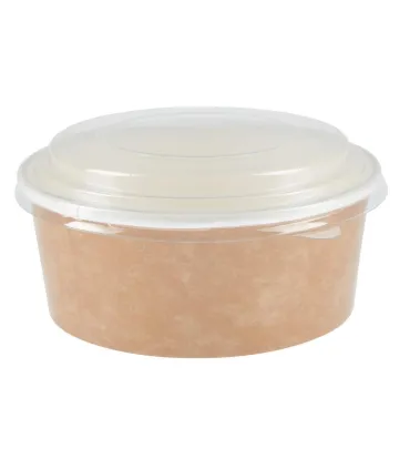 Envases Alimentarios Tarrina en papel kraft con Tapa reciclable de 700ml Colpac (Caja 150)  FA373