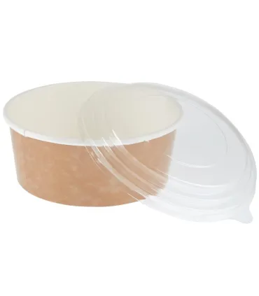 Envases Alimentarios Tarrina en papel kraft con Tapa reciclable de 700ml Colpac (Caja 150)  FA373