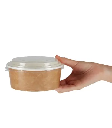 Envases Alimentarios Tarrina en papel kraft con Tapa reciclable de 700ml Colpac (Caja 150)  FA373