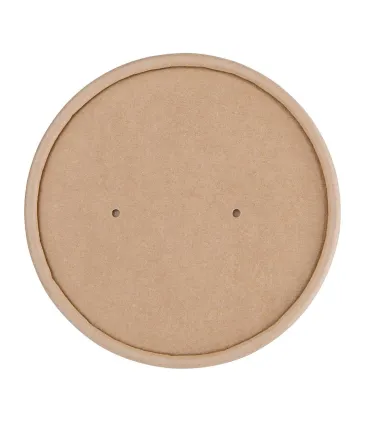 Monouso Tapa Compostable para Tarrina de 98mm en Papel Kraft (Caja 500) Fiesta Green FB556