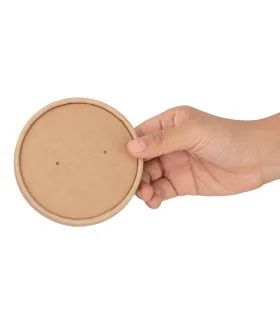 Tapa Compostable para Tarrina de 98mm en Papel Kraft (Caja 500)