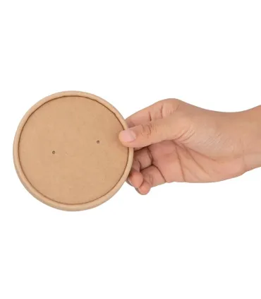 Monouso Tapa Compostable para Tarrina de 98mm en Papel Kraft (Caja 500) Fiesta Green FB556