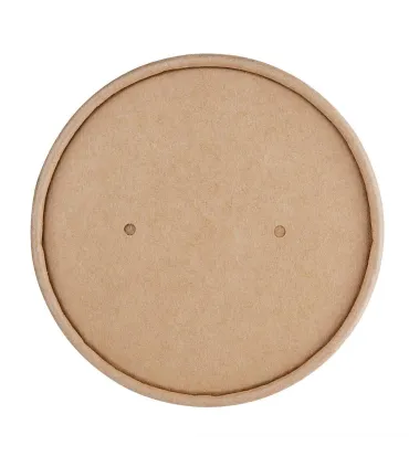 Monouso Tapa Compostable para Tarrina de 118 mm en Papel Kraft (Caja 500) Fiesta Green FB557