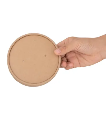 Monouso Tapa Compostable para Tarrina de 118 mm en Papel Kraft (Caja 500) Fiesta Green FB557