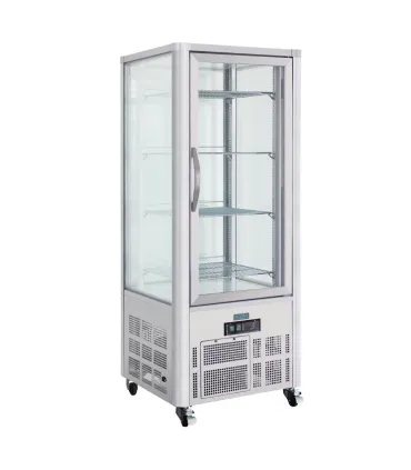 Vitrinas de Pastelería Vitrina de 4 caras Refrigerada inox de 400 litros GD881 Polar GD881