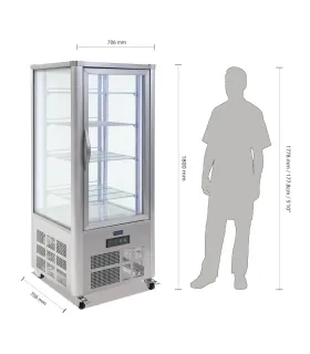 Vitrina de 4 caras Refrigerada inox de 400 litros GD881