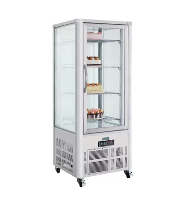 Vitrinas de Pastelería Vitrina de 4 caras Refrigerada inox de 400 litros GD881 Polar GD881