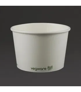 Tarrina de Papel 230 ml PLA Biodegradable Vegware (Caja 1000)