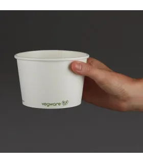 Tarrina de Papel 230 ml PLA Biodegradable Vegware (Caja 1000)