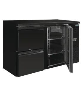 Botellero refrigerado negro con 1 puerta y 2 cajones Polar GL186
