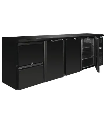 Botelleros Botellero refrigerado negro con 3 puertas y 2 cajones Polar GL188 Polar GL188
