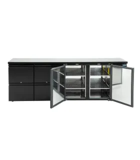 Botellero negro con 2 puertas y cava 8 vinos Polar GL456