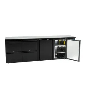 Botellero negro con 2 puertas y cava 8 vinos Polar GL456