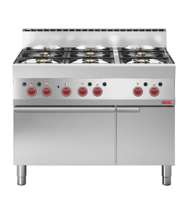 Cocinas a Gas Cocina a gas de 6 fuegos con horno eléctrico serie 600 Gastro M GN049 Gastro-M GN049