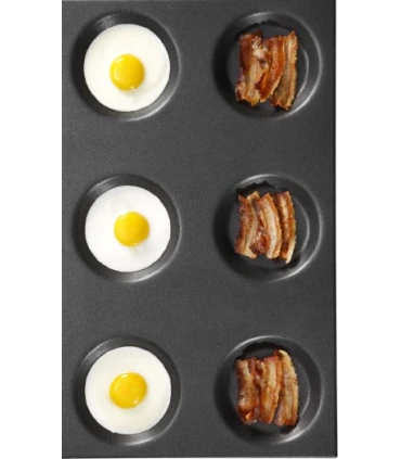 Bandejas GN 1/1 Bandeja antiadherente Lainox 6 huecos tortilla y huevos GN 1/1 Lainox TF106 Bandejas GN 1/1 Bandeja antiadherente Lainox 6 huecos tortilla y huevos GN 1/1 Lainox TF106