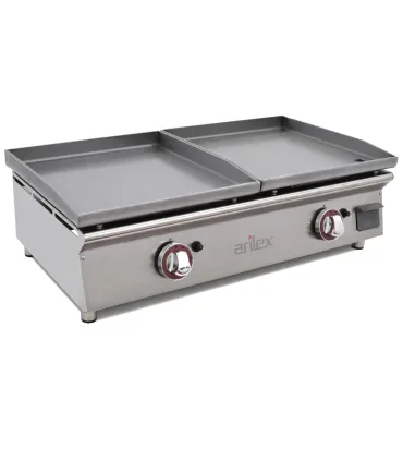Planchas a Gas Plancha a gas 2 zonas serie DUO 80 cms de largo 4040PGLL Arilex 4040PGLLN