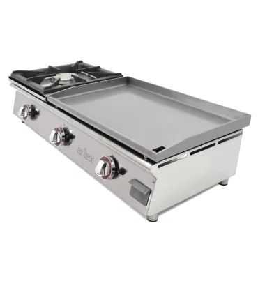Planchas a Gas Plancha a gas 60 cm en acero rectificado 15 mm + fogón 6 Kw 1 metro de largo 100PGRF Arilex 100PGRFN