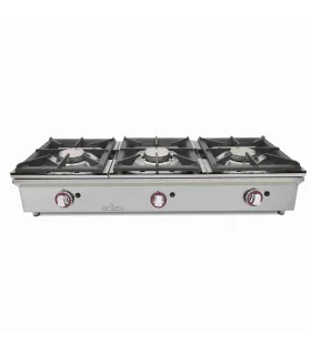 Cocina a gas de 3 fuegos de sobremesa Arilex 120CGN