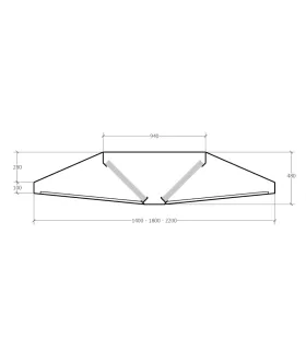 Campana Central Fondo 1400mm en Acero Inoxidable Tevex Optima Básica