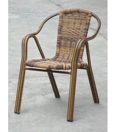 Sillas Exterior Silla doble tubo rattan bicolor Houston Bamboo Fabi Houston Bamboo