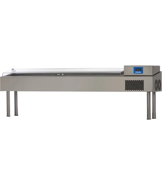 Vitrina alta de sobremesa para ingredientes refrigerada 1320x340x600h con tapa flexiglas mm Ozti