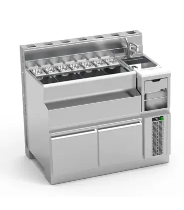 Mesas Refrigeradas Coctelería Mueble refrigerado 1200mm con fregadero mixología LINX coctelería modular Eratos Mesas Refrigeradas Coctelería Mueble refrigerado 1200mm con fregadero mixología LINX coctelería modular Eratos