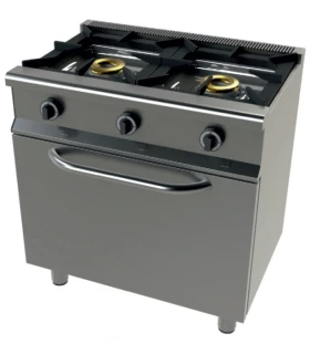 Cocina a gas con horno GN1/1 4,5 Kw, 2 fuegos 8+8 Kw SerIe 550 JUNE...