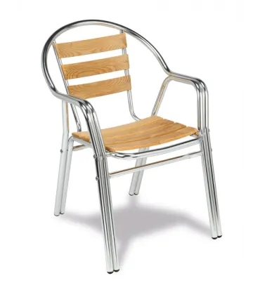 Sillas Exterior Silla aluminio y madera M270  M270