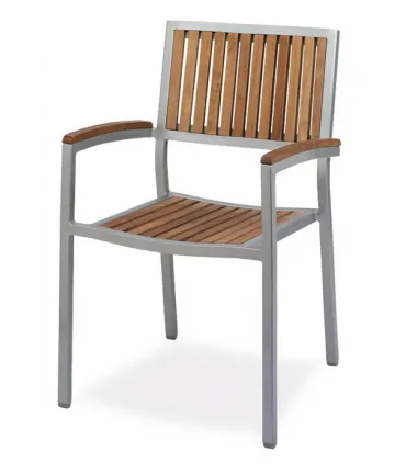 Sillas Exterior Silla aluminio y teca Buda  Buda-268