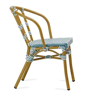 Silla en aluminio y rattan sintético FHPR001