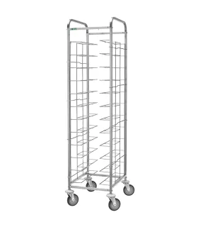 Carro bandejero para 12 bandejas autoservicio en acero