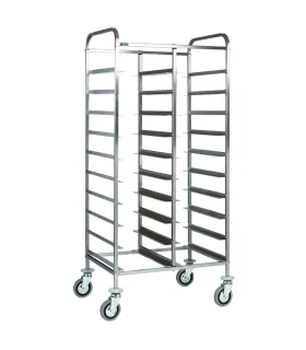 Carro bandejero doble acero inoxidable para 20 bandejas GN 1/1
