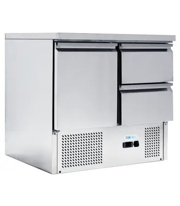 Mesa refrigerada con 2 cajones y 1 puerta GN 1/1 S9012D-FC Mesa refrigerada con 2 cajones y 1 puerta GN 1/1 S9012D-FC