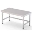 Mesa Central Soporte cocción altura 600mm en acero inoxidable fondo 700 con marco de refuerzo