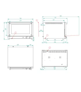 Horno eléctrico 3.8 kW FM RXP-604 4 niveles de 60x40 o GN 1/1