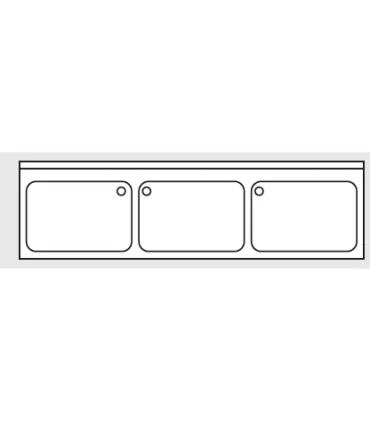 Fregaderos Gran Capacidad Bastidor con fregadero Gran Capacidad 1800x700 triple Distform FBG30718 Distform