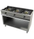 Cocina a gas con mueble de 3 fuegos 8+8+8 Kw SerIe 550 JUNEX medidas 1200x550x850h mm 6300/1